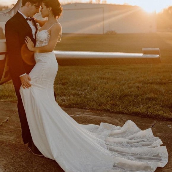 AW ANIAS WEDDING DRESS Bridal Gown Bride Size 16 - Picture 7 of 16